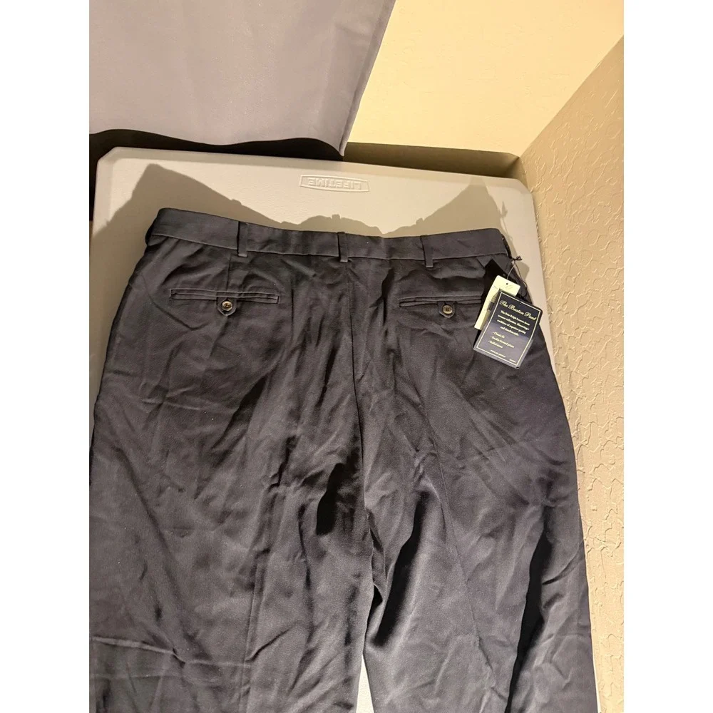 Polo Ralph Lauren The Beaton Pant Black Pleated Cuffed Dress Trousers 40x30 NWT